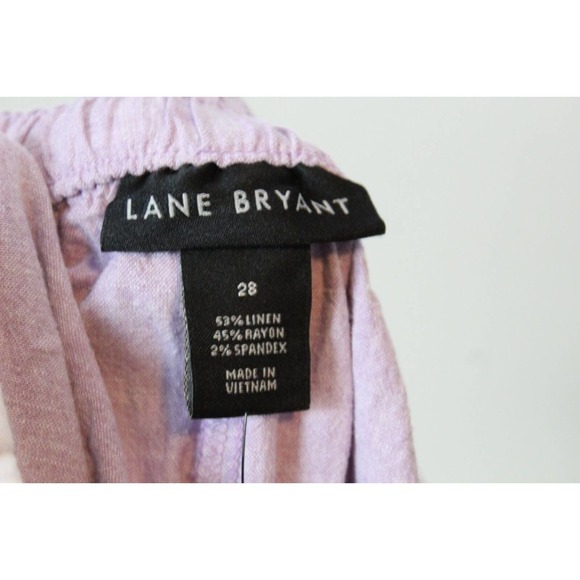 NWT Lane Bryant Linen Blend Slim Ankle Pant Lavender Purple Plus Size 28 H14453 - Picture 11 of 14